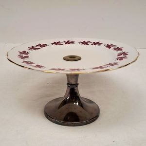 Vintage cake stand with silverplated base